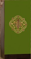 Voile de lutrin vert brodé IHS