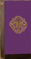 Voile de lutrin violet brodé IHS