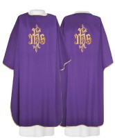 Dalmatique IHS brodée violette