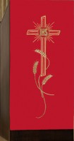 Voile de lutrin rouge croix et épi de blé