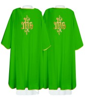Dalmatique IHS brodé verte