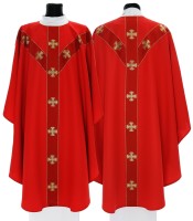 Chasuble rouge croix St André saint Vincent de Paul