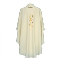 Chasuble blanche Chi Ro