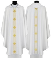 Chasuble blanche Croix de Malte