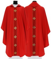 Chasuble rouge Croix de Malte