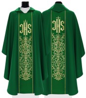 Chasuble verte sans col