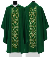 Chasuble verte sans col