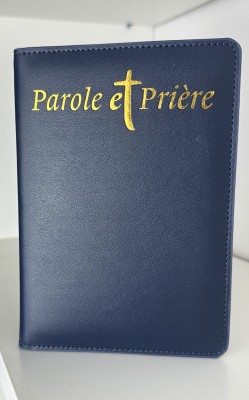 Protège-revue en cuir pour Parole et Prière - Bleu