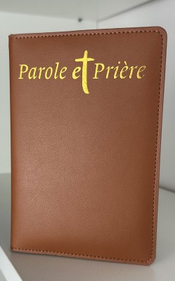 Protège-revue en cuir pour Parole et Prière - Marron