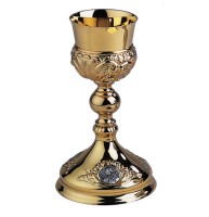 Calice laiton doré style baroque