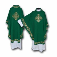 Chasuble verte brodée